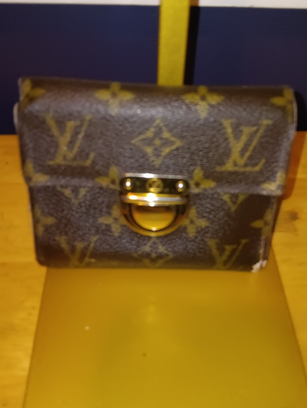 Louis Vuitton Brown Monogram Wallet with Gold Hardware